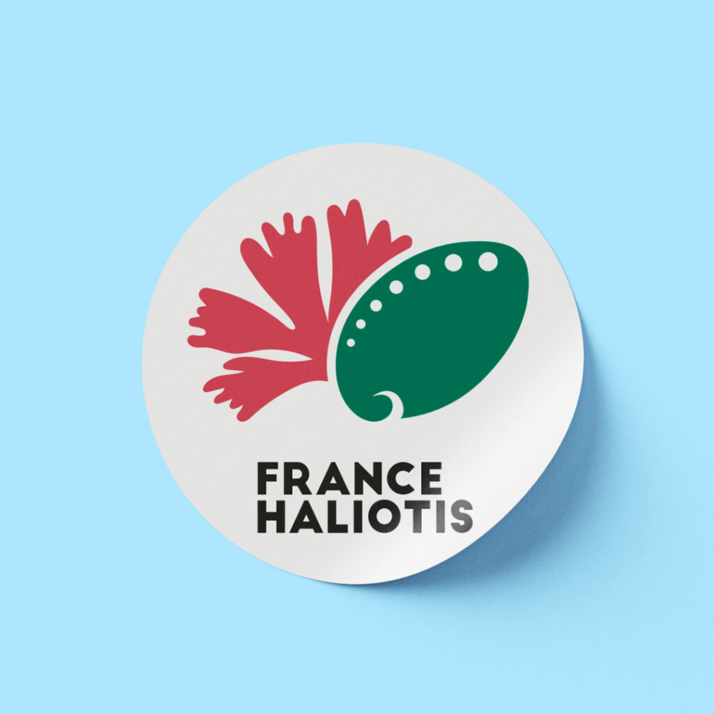 Branding / logo pour France Haliotis - Graphiste indépendant basé à Riec-sur-Bélon près de Quimperlé dans le finistère en Bretagne - Collectif