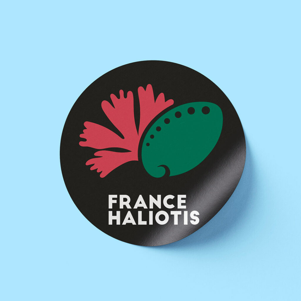 Branding / logo pour France Haliotis - Graphiste indépendant basé à Riec-sur-Bélon près de Quimperlé dans le finistère en Bretagne - Collectif