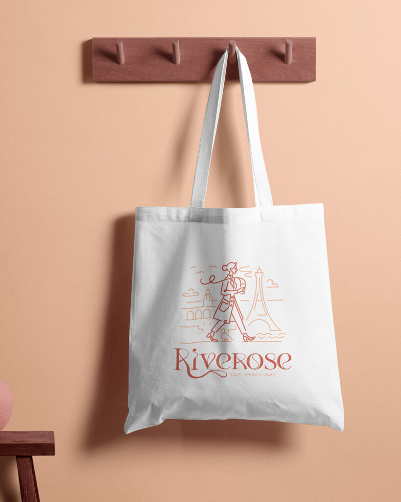 Riverose Paris - logo - branding - graphiste Paris - Quimper - direction artistique - Com un poisson