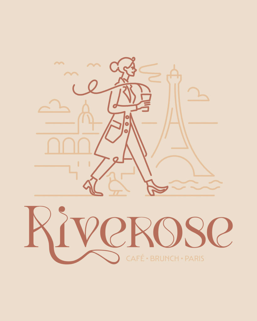 Riverose Paris - logo - branding - graphiste Paris - Quimper - direction artistique - Com un poisson