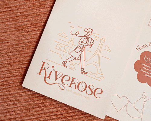 Riverose Paris - logo - branding - graphiste Paris - Quimper - direction artistique - Com un poisson