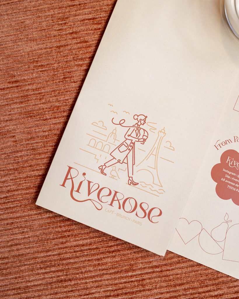 Riverose Paris - logo - branding - graphiste Paris - Quimper - direction artistique - Com un poisson