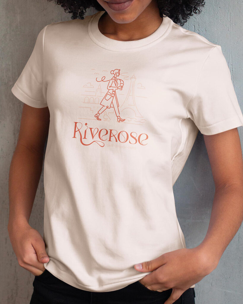 Riverose Paris - logo - branding - graphiste Paris - Quimper - direction artistique - Com un poisson
