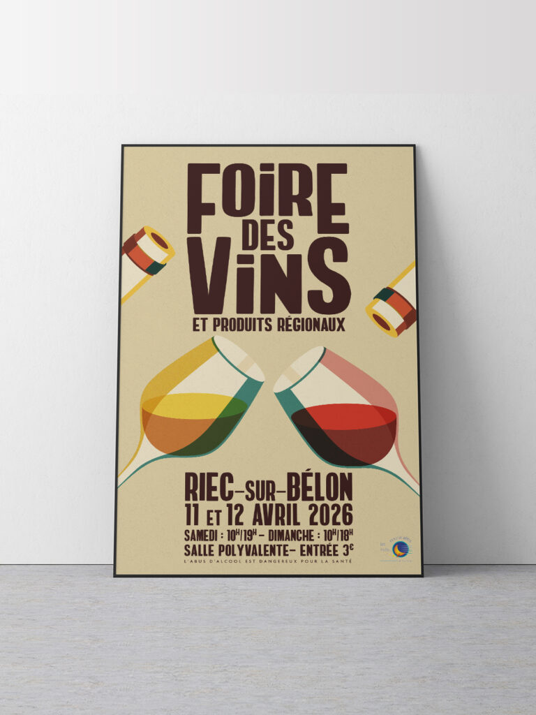 Affiche Foire des vins 2026 - Com un poisson - Graphiste Bretagne