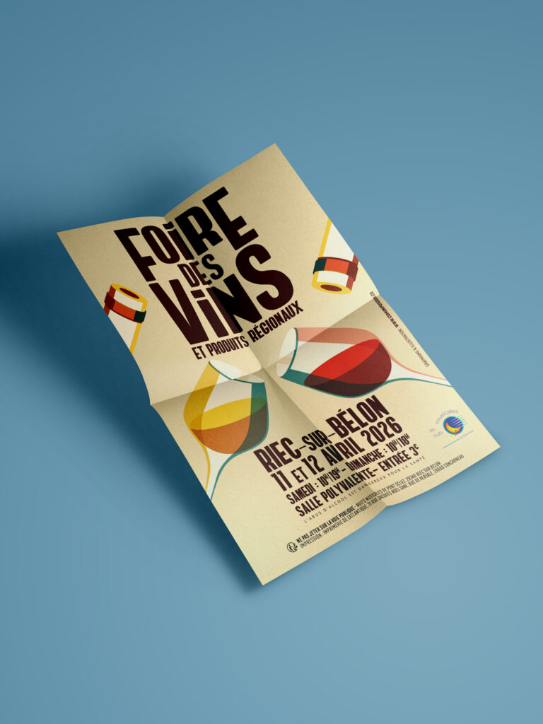 Affiche Foire des vins 2026 - Com un poisson - Graphiste Bretagne