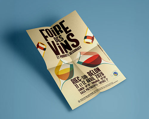 Affiche Foire des vins 2026 - Com un poisson - Graphiste Bretagne